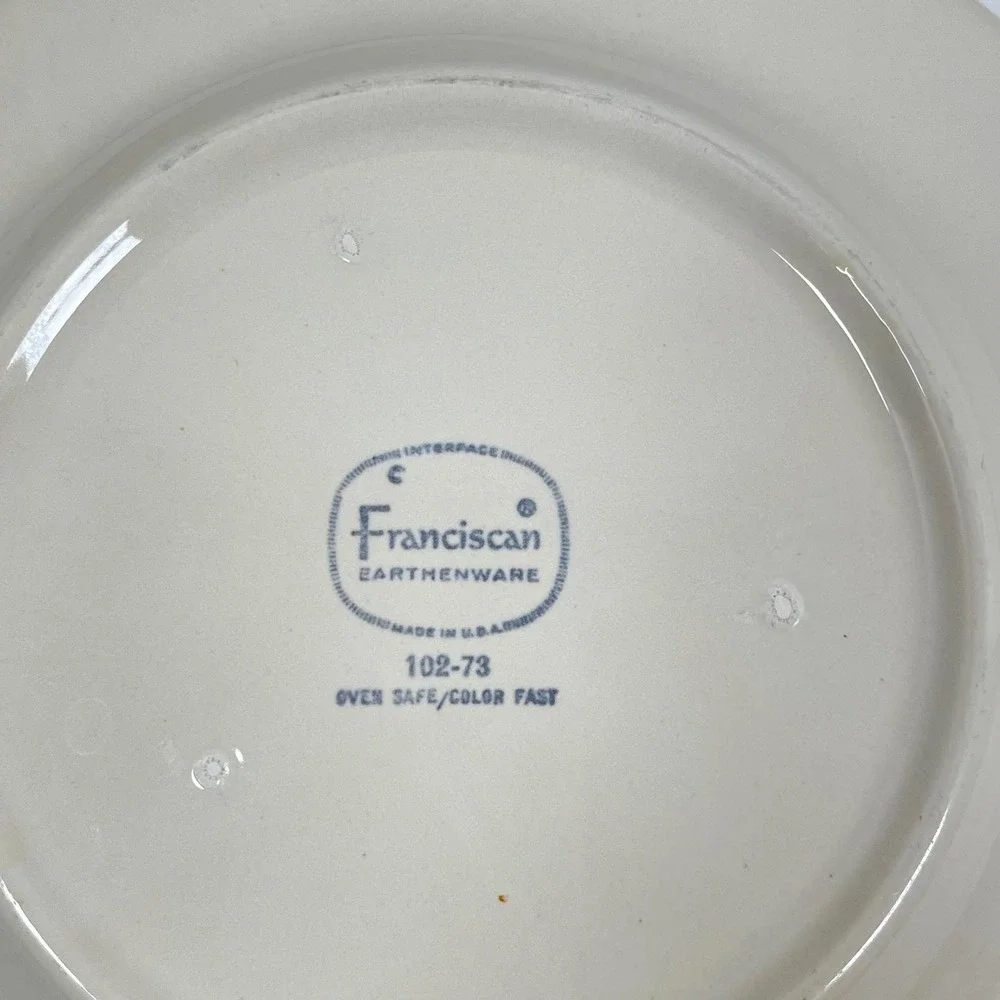 Franciscan Earthenware Moondance Salad Plates 2 Blue Purple MCM Vintage 8.5